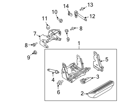 2009 Ford F-150 Running Board Support Diagram for 9L3Z-99200B39-A