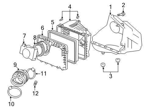 2002 Chevrolet Monte Carlo Filters Housing Asm-Air Cleaner Lower Diagram for 10355050