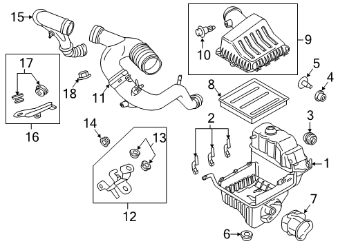 2017 Ford Expedition Powertrain Control Connector Tube Bracket Diagram for FL1Z-9647-A