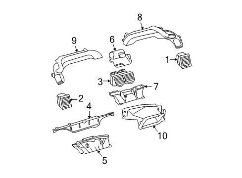 2006 Scion tC Ducts Outer Duct Diagram for 55870-21010