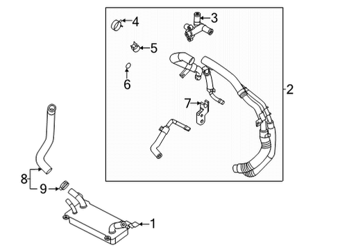 2020 Genesis G90 Trans Oil Cooler Hose Assembly-Water Diagram for 25450-B1600