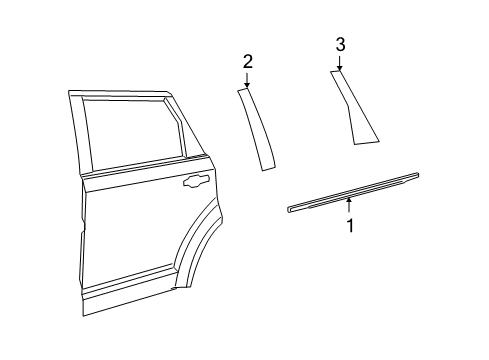 2012 Dodge Journey Exterior Trim - Rear Door APPLIQUE-C Pillar Diagram for 5116270AA