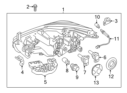 2015 Nissan Murano Bulbs Lamp Assembly - Head, LH Diagram for 26060-5AA9A