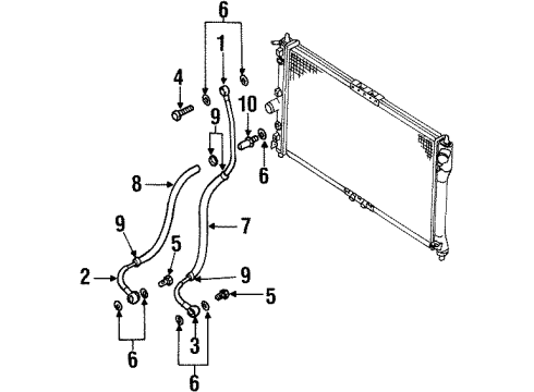 2001 Daewoo Leganza Trans Oil Cooler Outlet Pipe Bolt Diagram for 94535529