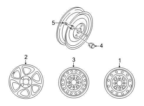 2000 Nissan Altima Wheels Road Wheel Nut Diagram for 40224-1Z000