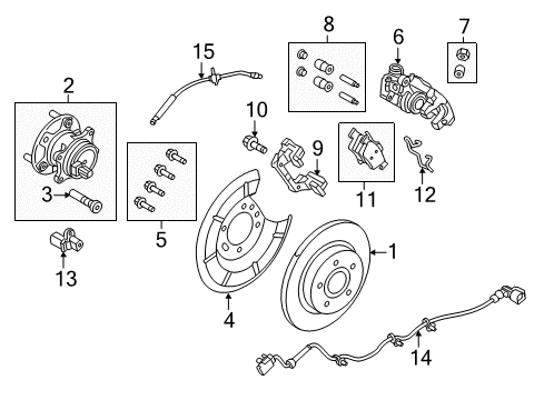 2013 Ford Focus Rear Brakes ABS Sensor Wire Diagram for AV6Z-2C055-A