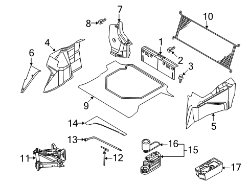 2008 Ford Focus Interior Trim - Rear Body Jack Retainer Diagram for 6S4Z-17A038-AA