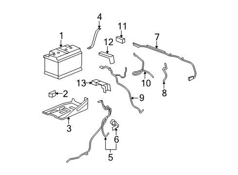 2008 Cadillac Escalade EXT Battery Positive Cable Diagram for 25875320