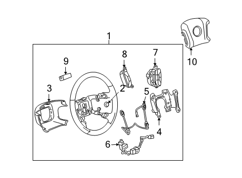 2008 Cadillac DTS Cruise Control System Module Diagram for 25838250