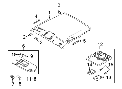 2004 Infiniti G35 Interior Trim - Roof Lamp Assembly-Map Diagram for 26430-AM800