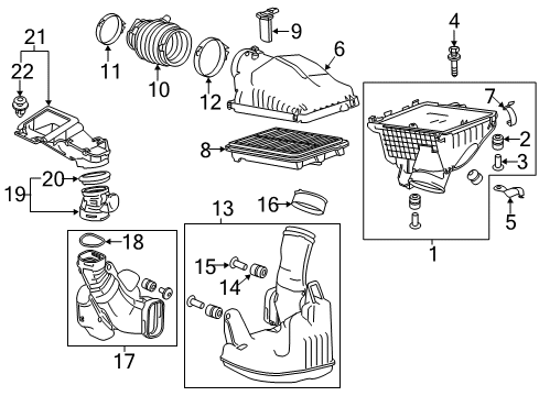 2014 Honda Accord Powertrain Control Tube, Air Flow Diagram for 17228-5G0-A00