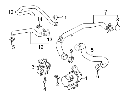 2016 BMW X5 Water Pump Engine Water Pump Diagram for 11518635090