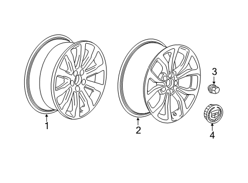 2016 Cadillac ATS Wheels Wheel Diagram for 22812392