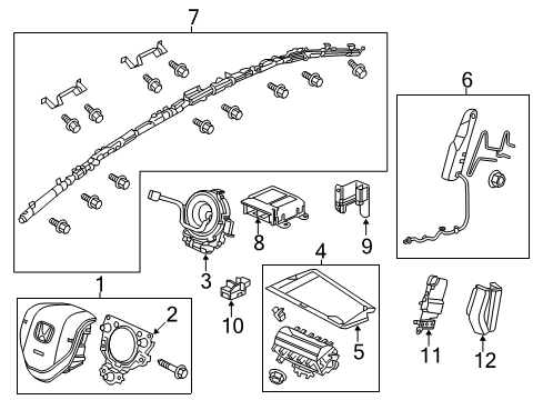 2012 Honda Civic Air Bag Components Module, L Diagram for 78875-TR3-A81