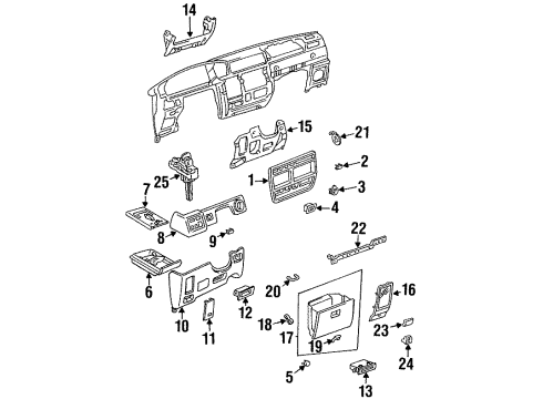 1997 Lexus LX450 Cluster & Switches, Instrument Panel Hole Cover Diagram for 55536-60010