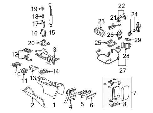 2005 Pontiac GTO Traction Control Components Lever, Manual Transmission Control Diagram for 92147054