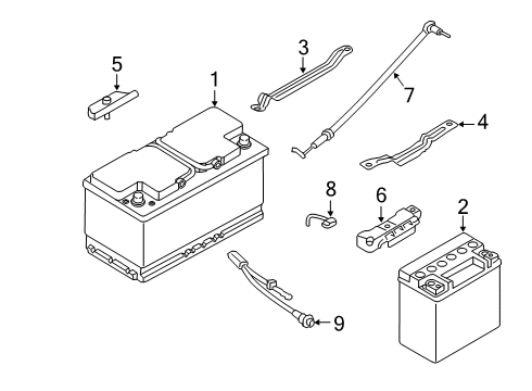 2020 BMW 745e xDrive Battery - Chassis Electrical Plus Pole Battery Cable Diagram for 61129350065