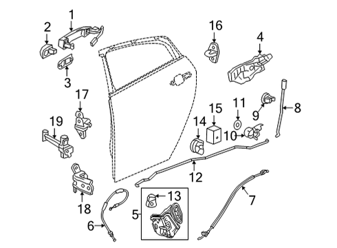 2022 Chevrolet Bolt EUV Lock & Hardware Handle, Outside Diagram for 13506794