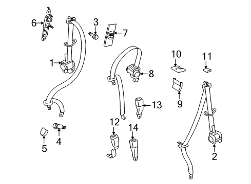 2010 Lexus GX460 Seat Belt Adjuster Diagram for 73200-53010