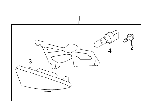 2010 Hyundai Elantra Fog Lamps Front Driver Side Fog Light Assembly Diagram for 92201-2L010