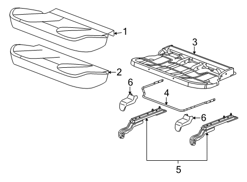 2014 GMC Terrain Rear Seat Components Seat Cushion Pad Diagram for 25999189