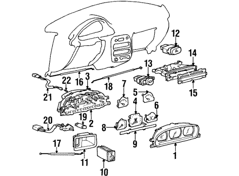 1997 Hyundai Accent Window Defroster Tachometer Assembly Diagram for 94220-22200