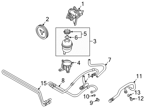 2003 BMW M3 P/S Pump & Hoses, Steering Gear & Linkage Cooling Coil Diagram for 17102282339