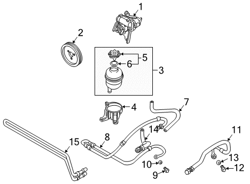 2001 BMW 325Ci P/S Pump & Hoses, Steering Gear & Linkage Vane Pump Diagram for 32416760036