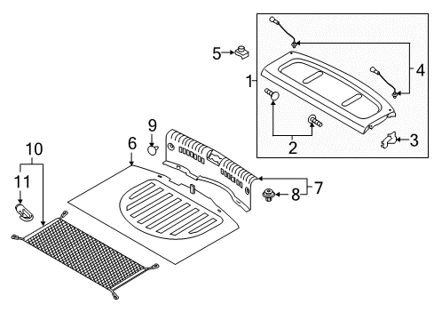 2020 Kia Rio Interior Trim - Rear Body Screw-Tapping Diagram for 1243303103