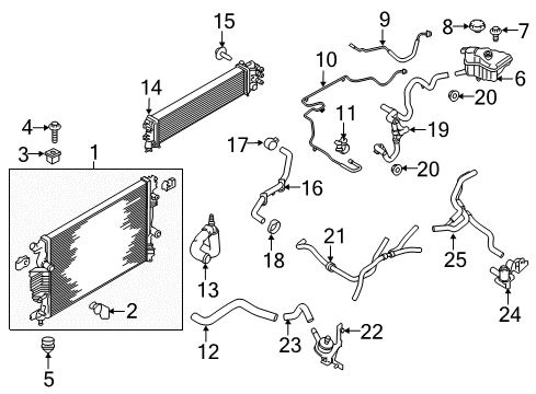 2019 Ford Fusion Radiator & Components Auxiliary Pump Diagram for F2GZ-18D473-A