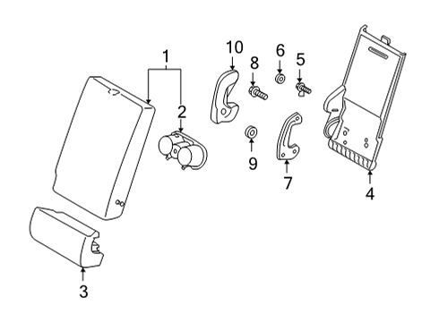 2021 Hyundai Santa Fe Rear Seat Components CUP HOLDER ASSY-REAR SEAT A/RE Diagram for 89940-S1000-NNB