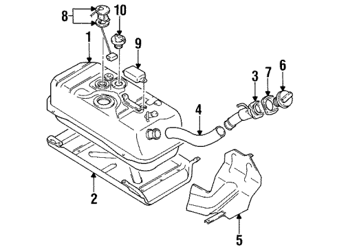 1997 Geo Tracker Fuel Supply Fuel Pump Assembly (On Esn) Diagram for 30018726
