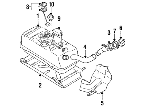 1996 Geo Tracker Senders HOSE, Fuel Tank Filler Diagram for 30014573