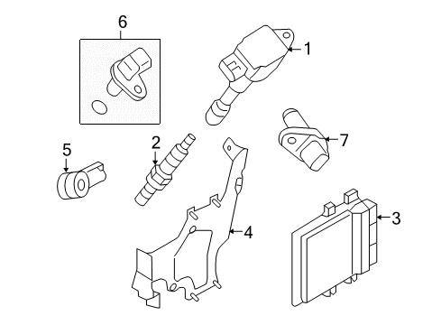 2009 Nissan GT-R Powertrain Control Engine Control Module Diagram for 23710-JF30C