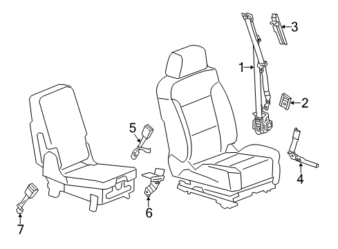 2018 Chevrolet Silverado 1500 Seat Belt Belt & Retractor Diagram for 84494068