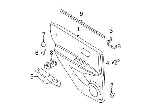 2012 Nissan Rogue Rear Door Seal-Rear Door Inside, RH Diagram for 82834-JM01A