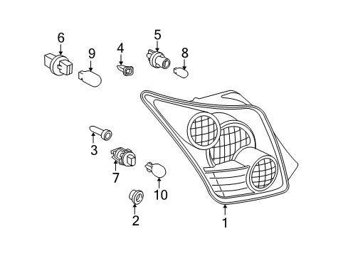 2005 Scion xA Bulbs Lens & Housing Rear Cover Diagram for 81497-52010