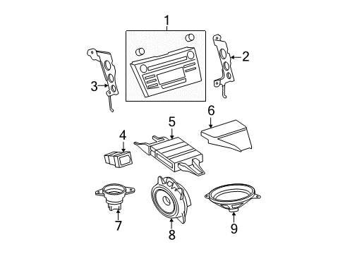 2007 Toyota Camry Sound System Front Door Speaker Diagram for 86160-0WE90