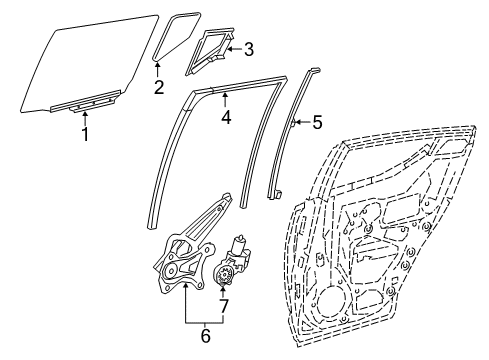 2020 Toyota C-HR Rear Door Rear Guide Diagram for 67407-10080