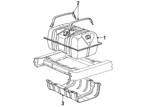 1992 Ford Bronco Fuel System Components Filler Pipe Diagram for E7TZ-9034-M