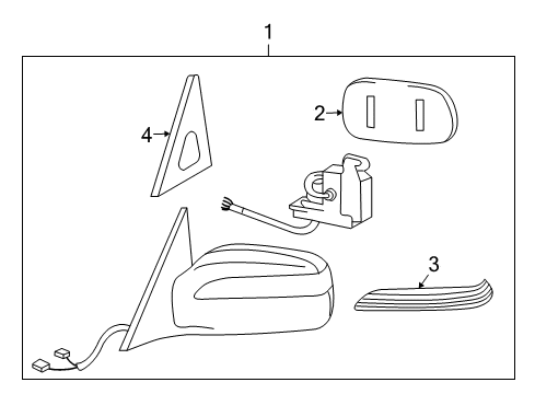 2002 Infiniti Q45 Outside Mirrors Mirror Assembly - Door, L Diagram for K6302-AS000