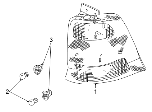 2006 Ford Freestar Bulbs Tail Lamp Assembly Diagram for 6F2Z-13404-AA