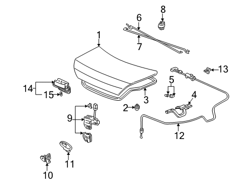 2003 Acura CL Trunk Weatherstrip, Trunk Lid Diagram for 74865-S3M-A00