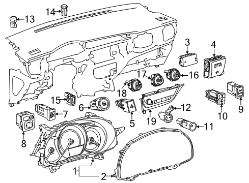 2014 Toyota Corolla Switches Dash Control Unit Diagram for 55900-02500