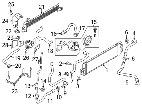 2017 Infiniti Q50 Radiator & Components Hose-Water Cooler, Outlet Diagram for 21308-5CA0A