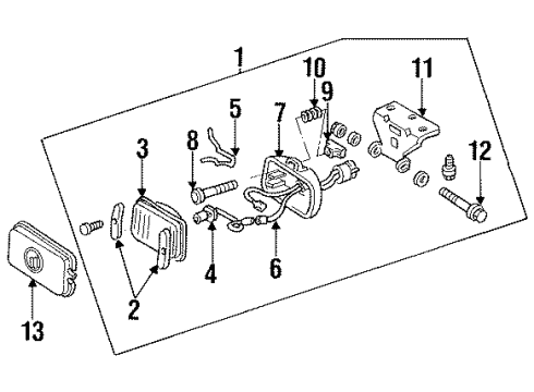 1988 Buick Regal Fog Lamps Cover-Foglamp Diagram for 16510107