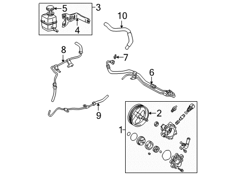 2002 Toyota Solara P/S Pump & Hoses, Steering Gear & Linkage Reservoir Hose Diagram for 44348-06190