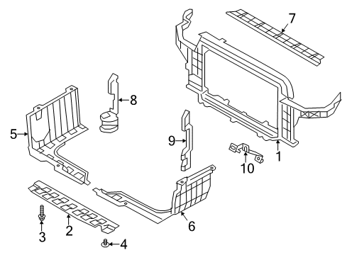 2013 Hyundai Veloster Radiator Support Carrier Assembly-Front End Module Diagram for 64101-2V010
