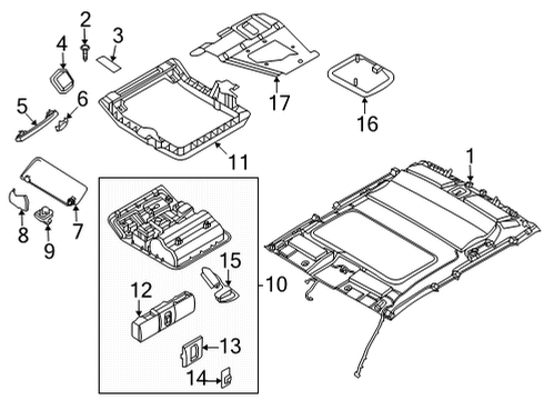 2022 Nissan Frontier Interior Trim - Cab MAP LAMP ASSY Diagram for 26430-9BU2A