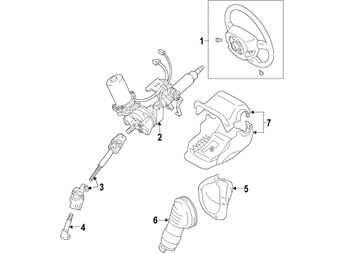 2012 Lexus CT200h Steering Column & Wheel, Steering Gear & Linkage Column Assembly, Electrical Diagram for 45250-76040